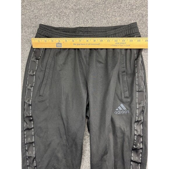 Adidas Track Pants Men's Medium Black Drawstring Pockets Embroidered Logo Jogger - Picture 4 of 10